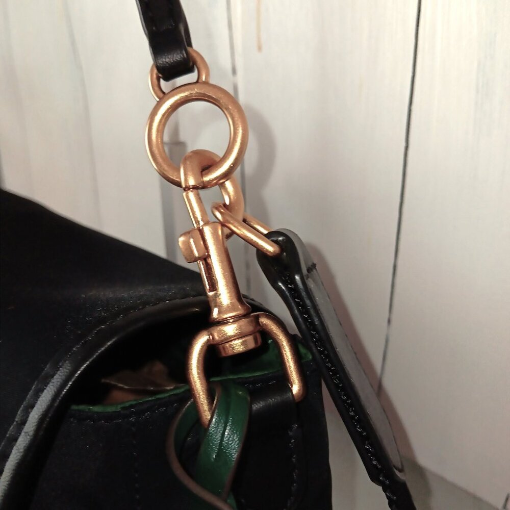 Tory Burch Black Crossbody with Gold Hardware and Green Tag - Picture 9 of 15